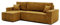 GREKPOL 244x145 Sofa mit Schlaffunktion (200x125) - Cord Sofa 3 Sitzer - Senfgelb Ecksofa mit Schlaffunktion und Bettkasten - Schlafsofa mit Bettkasten - Couch