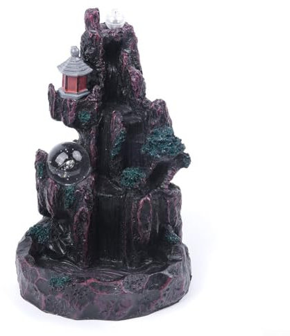 Zoegneer Quemador de incienso artificial de resina de montaña con forma de cascada de reflujo de incienso para aromaterapia, fuente de incienso, cascada de humo (3#)