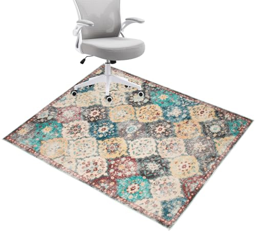 Honorstar Tappeto per Sedia Ufficio gaming Tappetino per Pavimenti Tappetini per Sedia da Ufficio per Pavimenti 120x150cm Rettangolare Antiscivolo Protettivo Tappetino di Protezione per Pavimento 02