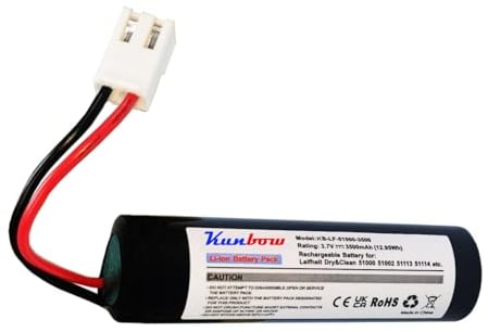 kunbow 3500mAh Li-ion akku für Fenster-Reiniger,Ersatzakku für Leifheit Dry&Clean 51000, 51002, 51113, 51114 u.a. Fenstersauger.(3.7V / 12.95Wh)