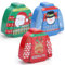 BELLE VOUS Red Christmas Biscuit Tins with Lids (3 Pack) - Metal Cookie Jars for Gift Giving - Xmas Treat Boxes/Containers for Biscuit & Candy Storage