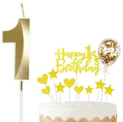 Bougie D'anniversaire 1er Anniversaire Bolosa, 1er Anniversaire Fille Garçon, Bougies D'anniversaire Numéro 1 Avec Décoration De Gâteau Happy Birthday, Décoration 1er Anniversaire Fille Bougies D'anni