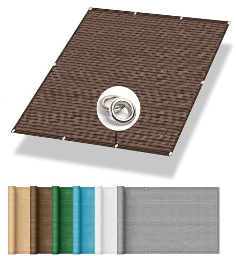 Voile d'ombrage Rectangulaire 4 x 6 m Protection UV Tissu HDPE Perméable à L’Eau Toile Pergola Multi Couleur et Taille pour Extérieur Terrasse Jardin, ‎Marron