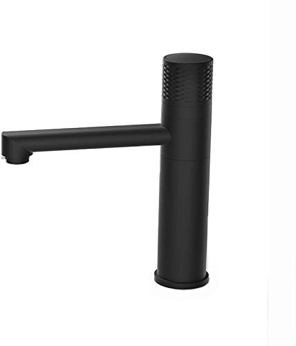 Mitigeur de Lavabo En Laiton avec Bouton-Poussoir Mitigeur de Lavabo Mitigeur Monocommande Robinet de Lavabo Cascade Noir Court Robinet Mitigeur Lavabo Salle de Bain