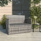 ZEYUAN Gartenbank mit Kissen, Sitzbank Outdoor, Balkon Bank Kleiner Balkon, Parkbank, Garten Bänke, Park Benches, Grau 105 cm Poly Rattan