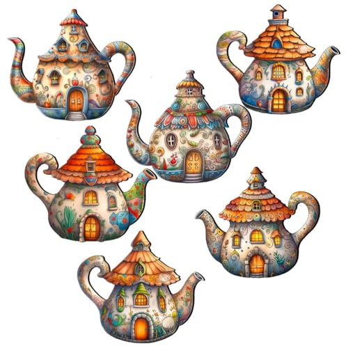 Meecaa 6 Pack Teapot Fridge Diamond Art Magnets Diamond Art Kit Diamond Painting Stickers for Adults DIY Home Decor (Teapot)