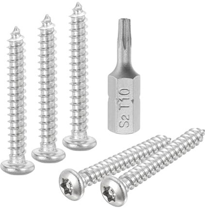 QUARKZMAN M3 x 20mm Bouton Tête Torx Sécurité Tôle Métal Vis, 10pcs 304 Inox Acier Inviolable Résistant Auto Tapping Vis, Antivol Bois avec T10 Embout (Argent)