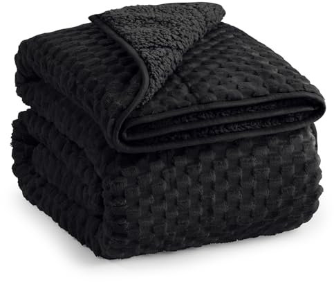 Eazfy Pro Sherpa Flanell-Gewichtsdecke, Schwarz, 487215