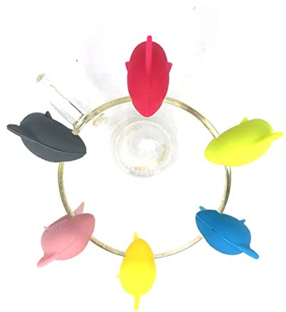 Cabilock 18stücke Silikon Haifisch Design Wein Glas Marker Party Becher Getränke Tasse Kennzeichnung Tags