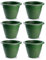 Tradineur - Pack de 6 Macetas Redondas Terracota - Fabricado en Plástico -Macetero Apto para Exterior e Interior del hogar - Ø 35 cm - Color Verde