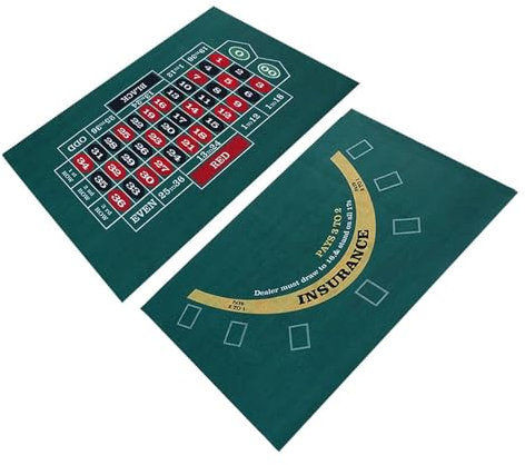 Doppelseitige Poker-Layout-Matte -Roulette Blackjack, Tischspiel Aus Filz, Doppelseitig, Blackjack Und Texas Hold'em Erhältlich Tischmatte, Craps- Und Roulette-Tischfilz, Grüne Stoffmatte Tischdecke