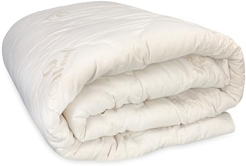 Merino Premium Schafschurwolle Steppbettdecke – Natürlich, Atmungsaktiv & Ganzjährig Nutzbar (155x220 cm)