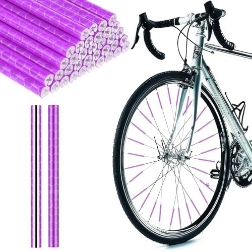 Abeillo 36 Stück Speichenreflektoren Fahrrad,360° Sichtbarkeit Reflektoren Fahrrad,Speichenreflektoren für Gängigen Speichenräder,Fahrrad-Reflektor für Nachtfahrten,Einfache Installation(Violett)