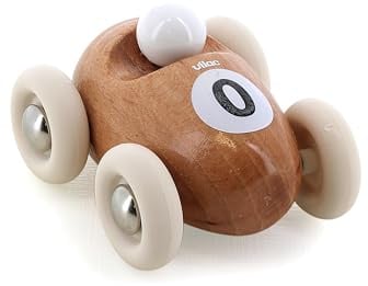 Mini Roadster Bois Naturel Voiture Miniature en Bois Enfant Dès 18 Mois | Petite voiture à pousser | finition bois naturel brut | favorise motricité fine et imagination | idée cadeau de naissance