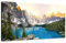 WENGTIAO Lac et Montagne Paysage Naturel Tableau Decoration Murale Encadré Grande Toile Peinture Moderne Forêt Lacustre Decoration Murale Salon Maison Deco Chambre Prêt à Accrocher 50x120cm
