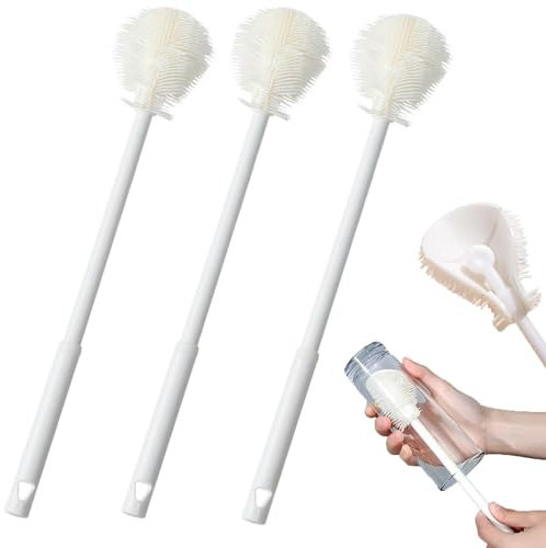 3 Stück Bloame All Angle Bottle Brush, Bloame Flaschenbürste, Silikon Flaschenbürste, Flexible 360° drehbare weiche Flasche Reinigungsbürste, Multifunktionale Reinigungsbürste für Flaschen, Becher ﻿