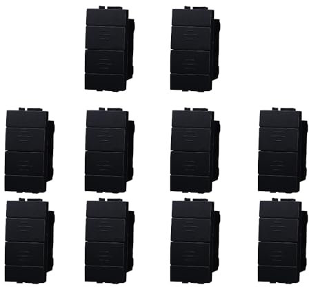 gloca Set 10 Pulsanti Doppi Saliscendi 1P+1P 10A 250V Compatibili Con Serie Living