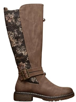 IVACHY Women’s Tall Boots with Buckle & Lace Back – Stylish Knee High Winter Boots with Side Zip, Non-Slip Sole, Comfortable Fashion Boots for Cold Weather
