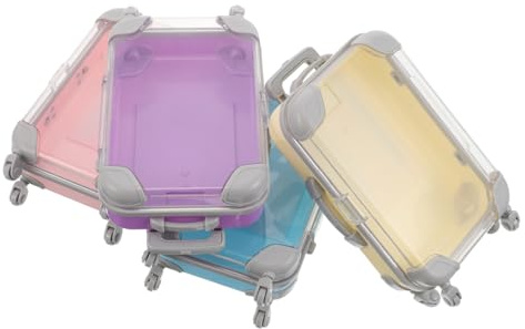 LIFKOME 4 Stk. Teiliges Mini Koffer Aufbewahrungsset aus Stabilem Kunststoff Kompakte Schmuck Bonbonboxen in Pastellfarben Vielseitige Reise-geschenkboxen für Hochzeit Geburtstag und Party