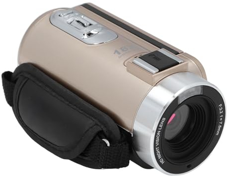 Cryfokt Full HD 1080P 30MP Camcorder für Nacht, Infrarot-Digitalkamera-Recorder mit Zoom für Live-Streaming und Videoanrufe (Gold)