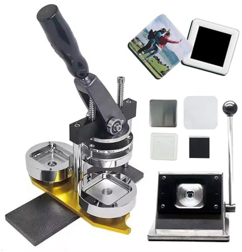 Magnet Maker Machine,2x2 Zoll/50mm x 50mm DIY Square Photo Fridge Magnet Maker Machine Kit, 100-Stück Verbrauchsmaterialien + Papierschneider für benutzerdefinierte Kühlschrankmagnete & Geschenke
