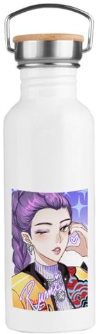 MERCHANDMANIA Bidón 750 ml acero inoxidable estilo retro cantante mujer luchadora pelicula anime dibujos fanart deporte deportivo botella senderismo