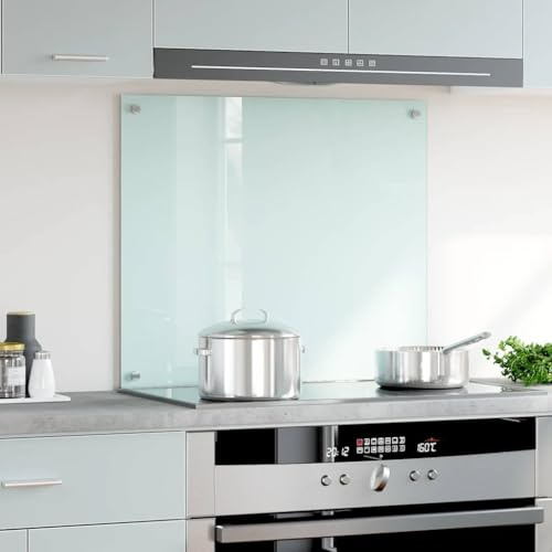 Mokuyary Kitchen Backsplash White 70 x 60 cm Tempered Glass Splashbacks for Cookers, multiple sized kitchen splashbacks for walls