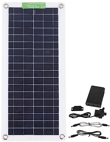 Kit Pompa Acqua ad Energia Solare con Pannello Fotovoltaico Laminato da 12 V 10 W e Pompa Sommersa - Portata Massima 800 L/H e Sollevamento di 5 Metri - Per L'irrigazione con