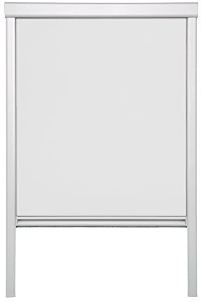 Lichtblick Dachfensterrollo Thermo-Rollo Skylight, Verdunkelung, stufenlose Bedienung, mit Seitenschienen, Passgenau für Velux-Dachfenster Weiß,97,3 x 100 cm (SK06) (B x L)