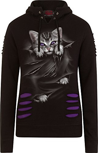 Spiral Women's Bright Eyes - Large Hood Ripped Hoody Purple-black Hoodie (pack of 1)