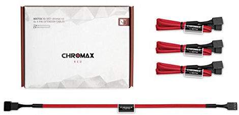 Noctua NA-SEC1 chromax.red, 3-Pin/4-Pin Extension Cables (30cm, Red)