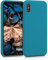 kwmobile Housse Compatible avec Apple iPhone X Coque - Housse de téléphone Protection Souple en TPU Silicone - pétrole Mat