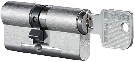 EVVA MCS Doppelzylinder mit 3 Schlüssel + Sicherungskarte, Hochsicherheits-Zylinderschloss mit Magnet-Code System, Schließanlage, Türschloss, Länge A:86 mm I:76 mm