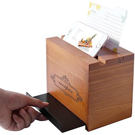 WELLAND Rezeptbox mit Karteneinteilung und Telefonhalter