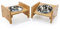 FOREYY Set of 2 Raised Pet Bowls for Cats and Small Dogs - Bamboo Tilted Single Elevated Dog Cat Food and Water Bowls Stand Feeder with 3 Stainless Steel Bowls and Anti Slip Feet for Comfort Feeding
