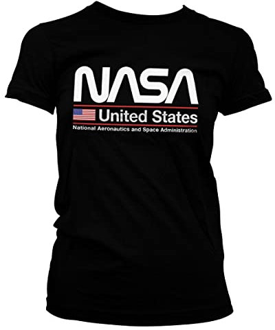 Nasa Officially Licensed United States Women T-Shirt (Black), L
