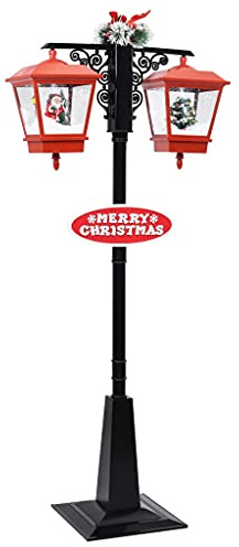 vidaXL Weißnachts-Straßenlampe mit Weißnachtsmann 81 x 40 x 188 cm PVC