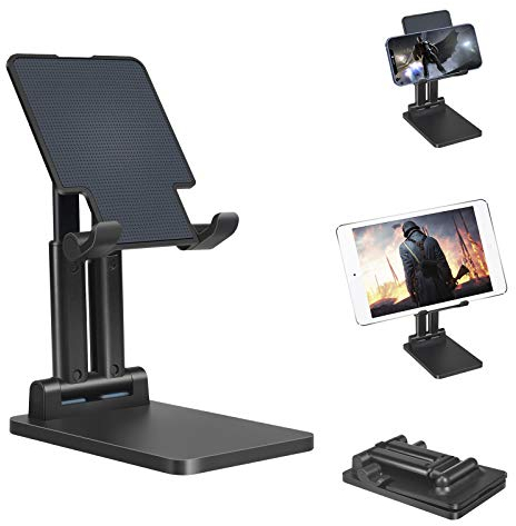 Urlixin Tablet Stand Foldable Extendable & Adjustable Tablet Holder for Desk, Super Sturdy Dual-Pole Support Monitor Stand Compatible with iPad/Tablets/Smartphones/Surface Pro/Portable Monitor