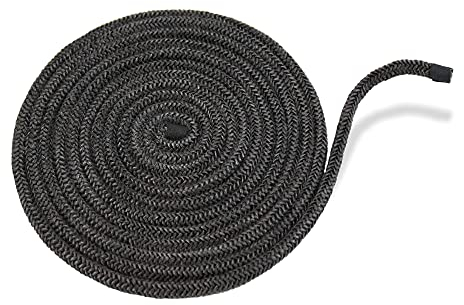 LANZZAS Joint de porte de cheminée et de four - Diamètre : 6 mm - Longueur : 3 m - Bande en fibre de verre résistante à la chaleur - Cordon d'étanchéité pour four