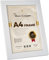 Alison Kingsgate Premium White A4 Frame in Size 29.7x21cm - A4 Frame White with Safe Perspex Sheet & Wall Mounted Hook - A4 White Picture Frames - A4 Certificate Frame (White)