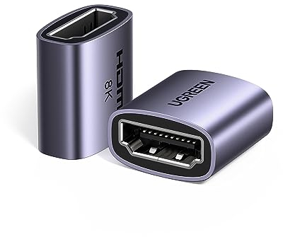 UGREEN Lot de 2 Coupleur HDMI 2.1 8K Rallonge HDMI Femelle vers Femelle 3D Arc Compatible avec PC PS5 4 Xbox 360 TV Stick Chromecast TV Box MacBook Pro M4 Pro Max Mac Mini M4