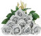 DuHouse 10 Stück künstliche Rosen Seidenblumen Fake Rose 54cm einzelnen Langen Stiel künstlich Blumen Bouquet für Brautstrauß Arrangement Hochzeit Tafelaufsatz Party Haus Küche Dekor(Silber)