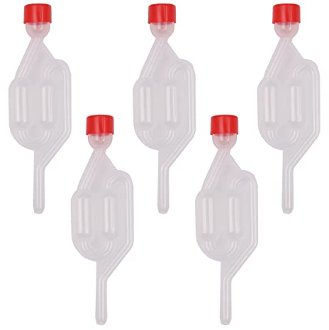 Hsthe Sea 5 pieces Fermentation tube fermentation attachment set with plastic lid One-way Brewing Valve for wine beer making sauerkraut fermentation Kimchi