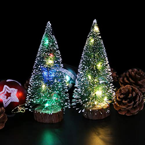 Mini Christmas Tree Xmas Tree With L 25cm Tabletop Christmas Pine Tree for Home Office Bar Home, Kitchen, Dining Table Decor