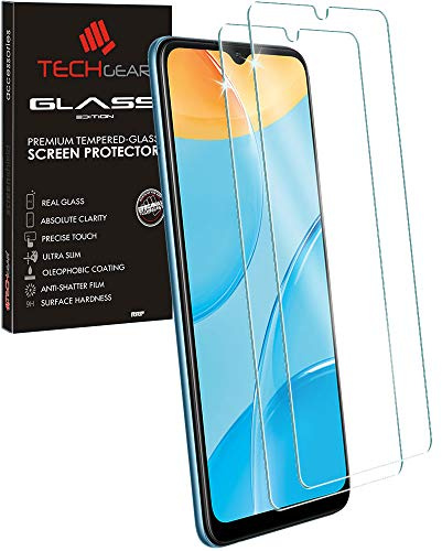 TECHGEAR 2 Pack of GLASS Edition for Oppo A78 5G / A77 5G / A57 / A75e / A57s Tempered Glass Screen Protectors Cover [2.5D Round Edge] [9H Hardness] [Crystal Clarity] [Scratch-Resistant] [No-Bubble]