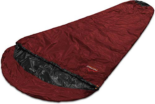 normani Schlafsacküberzug Biwaksack - 100% Wind- und wasserdicht, Atmungsaktivität: 3000 MVP (230 cm x 90 cm) Farbe Rot Größe 230 x 90 x 60 cm - RV Links
