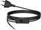 Kabel mit Schalter und stecker,Zuleitung mit Schalte-HuLuWa 3 Meter Netzkabel mit Schalter,Euroflachstecker,H03VVH2-F 2x0,75, 2 Adern, IP20, für Leuchten, Lampen, Leuchtmittel (Schwarz)
