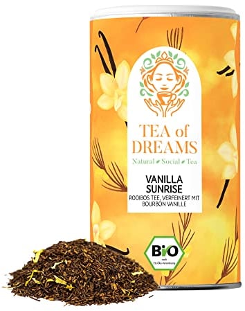 Rooibos Tee Vanille Bio | Vanilla Sunrise | mit Bourbon Vanille Stückchen | loser Tee | 80g