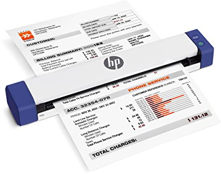 HP Small USB Document & Photo Scanner for Portable 1-Sided Sheetfed Digital Scanning, Model HPPS100, for Home, Office & Business, PC and Mac Compatible, HP WorkScan Software Included