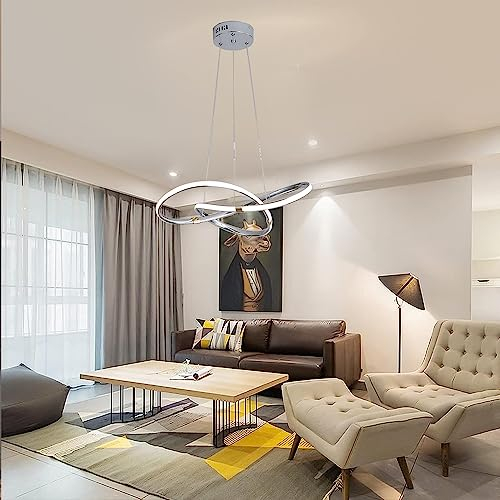 Dimmbare Pendelleuchte Esstischlampe LED Dimmbar Esszimmer Hängelampe Moderne Aluminium Design Hängeleuchte Höhenverstellbar Chrom Kronleuchter für Küche Büro Wohnzimmer Hängend Lampen